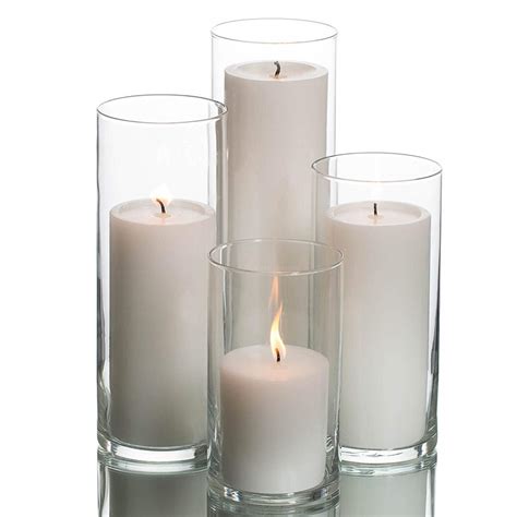 long glass metal candle holder centerpiece box|clear glass cylinder candle holders.